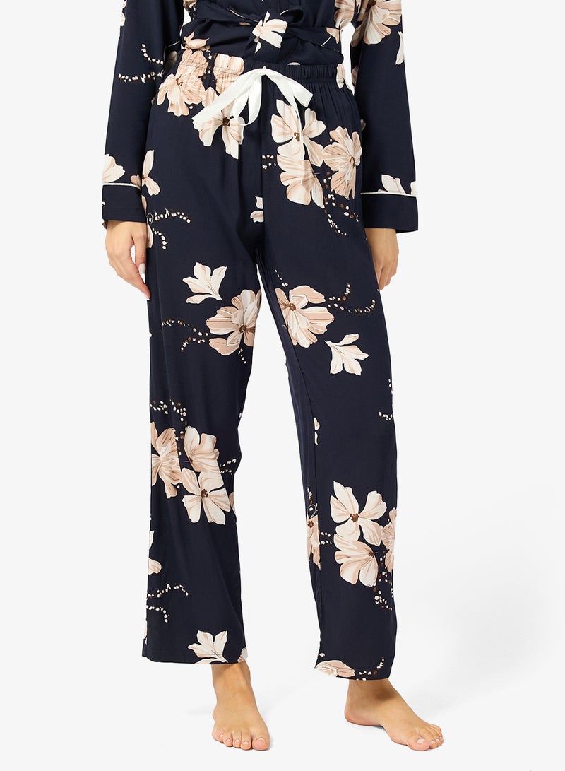 Ginger Floral Print Button Up Shirt & Pyjama Set - Image 4